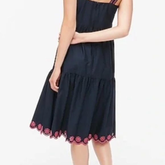 J Crew Embroidered Scalloped Tiered Dress size 4 - Picture 5 of 8